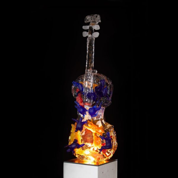 Captured Souls, glass sculpture by Kjell Engman for Kosta Boda. Buy glass art online. Glass for sale online. Art for sale online. Norfolk art gallery, Riverside Art and Glass, Wroxham, East Anglia, United Kingdom. Gallery in the Lanes, Norwich.