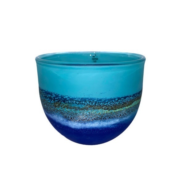 Medium Coast Bowl, art glass by Will Shakspeare. Buy glass art online. Glass for sale online. Art for sale online. Norfolk art gallery, Riverside Art and Glass, Wroxham, East Anglia, United Kingdom. Gallery in the Lanes, Norwich.