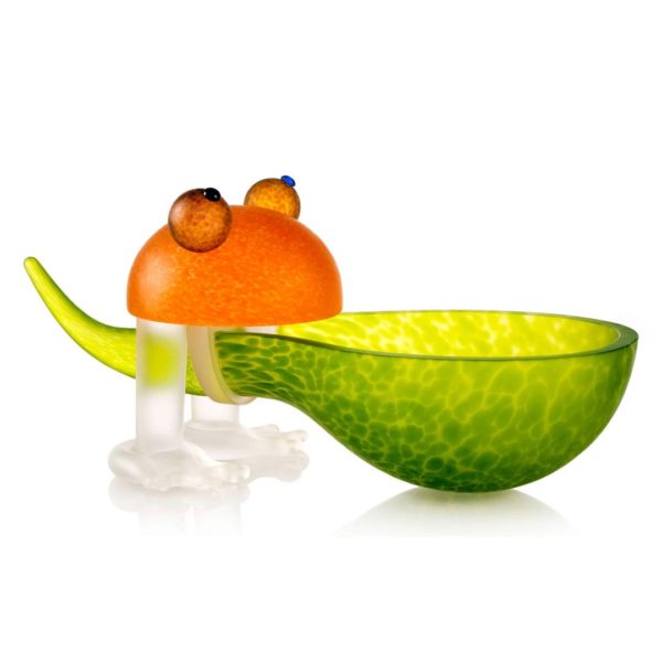 Frosch Bowl, glass sculpture by Borowski glass. Buy glass art online. Glass for sale online. Art for sale online. Norfolk art gallery, Riverside Art and Glass, Wroxham, East Anglia, United Kingdom. Gallery in the Lanes, Norwich.