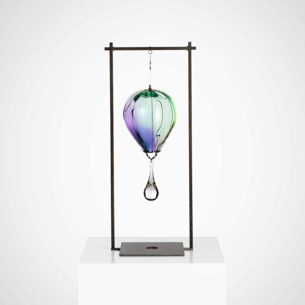 Rainbow Balloon II, glass sculpture by Kjell Engman for Kosta Boda. Buy glass art online. Glass for sale online. Art for sale online. Norfolk art gallery, Riverside Art and Glass, Wroxham, East Anglia, United Kingdom. Gallery in the Lanes, Norwich.